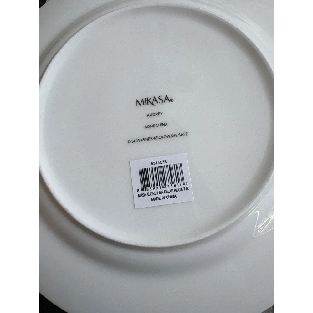 Mikasa‎ Audrey Salad Plates Set of 2 Blue Floral Bone China New